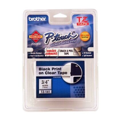 CINTA BROTHER TZE141 NEGRO /TRANSPARENTE