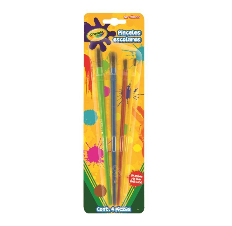 PINCEL ESCOLAR CRAYOLA ESTUCHE CON 4