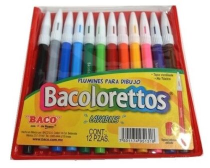 PLUMIN BACO BACOLORETTO C/12 COLORES