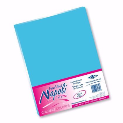 PAPEL BOND NAPOLI-NAPOLI TAMAÑO CARTA 80 AZUL CLARO