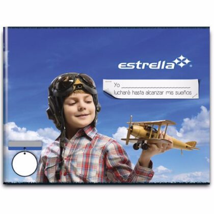 CUADERNO FORMA ITALIANA GRAPA ESTRELLA CUADRO GRANDE 100 HOJAS