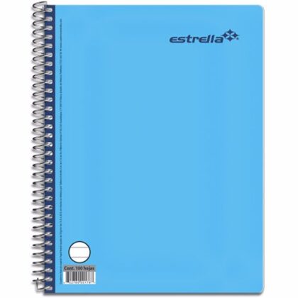 CUADERNO FRANCES CON ESPIRAL ESTRELLA CUADRO CHICO 100 HOJAS