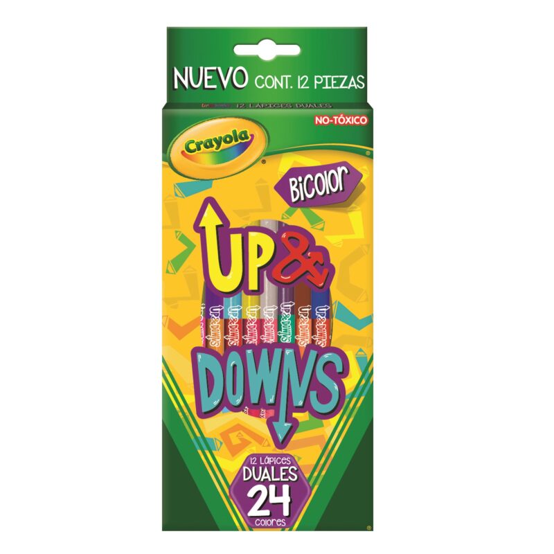 LÁPICES COLORES CRAYOLA UP & DOWNS CON 12