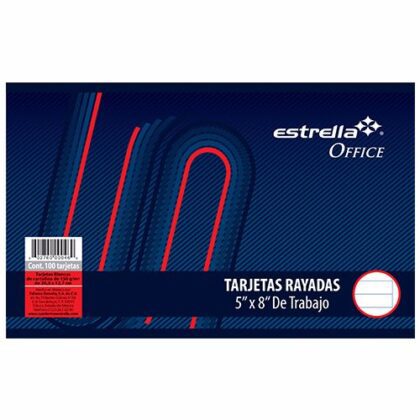 TARJETA ESTRELLA 5X8 TRABAJO RAYA C/100