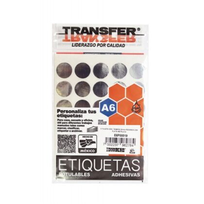 ETIQUETAS REDONDAS TRANSFER 19M PLATC/90