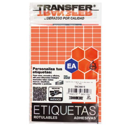 ETIQUETA TRANSFER B NO.8 NARANJA 13X25 CON 504