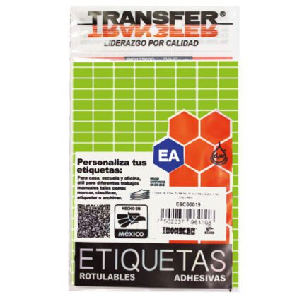 ETIQUETA TRANSFER B NO.8 VERDE 13X25 CON 504