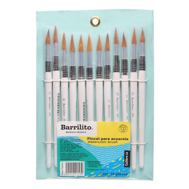 PINCEL ACUARELA PELO PONY BARRILIT NO.12