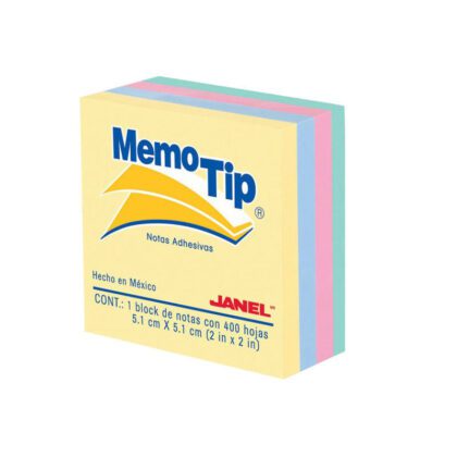 CUBO NOTAS MEMOTIP JANEL 2X2 PAST 400H