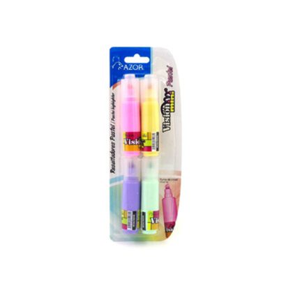 RESALTADOR VISION MINI AZOR PASTEL CON 4 PZ