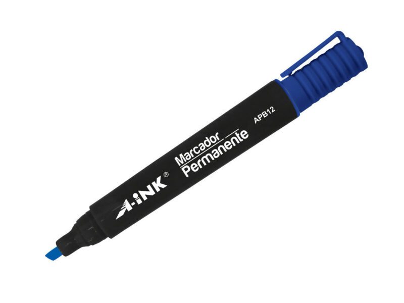 MARCADOR PERM PLASTICO A-INK APB12 AZUL