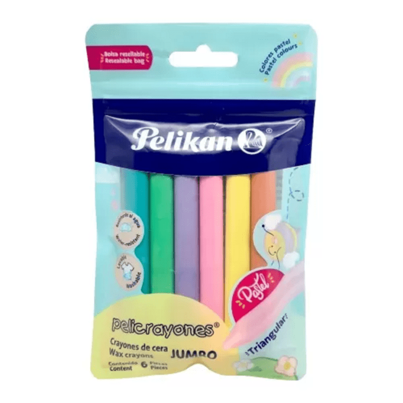 CRAYONES PELIKAN JUMBO TRIAG PASTEL CON 6