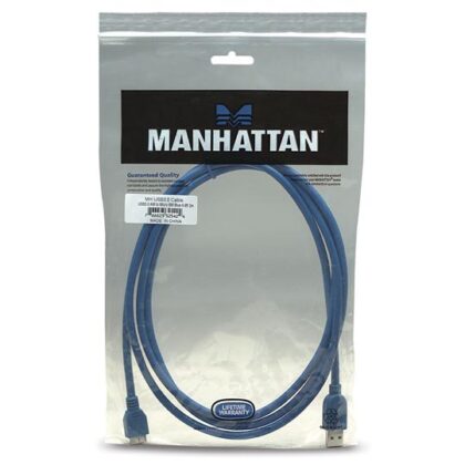 CABLE USB A-MICRO B V3.0 MANHATTAN AZUL