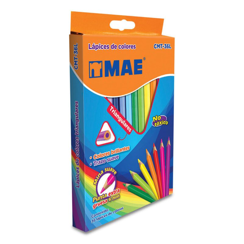 LÁPICES COLORES MAE TRIAN LARGO CON 36