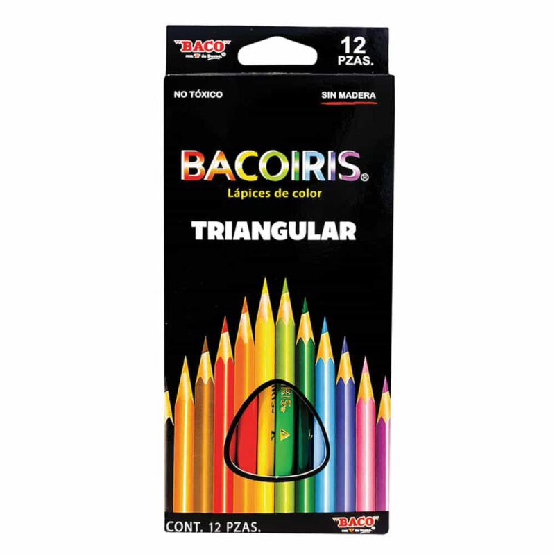 LÁPICES COLORES BACOIRIS TRIAN LARG CON 12