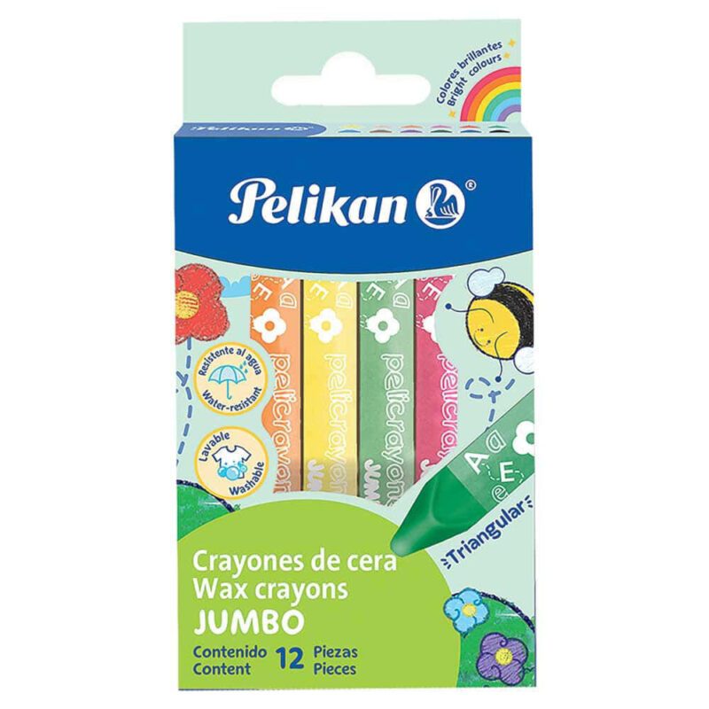 CRAYONES PELIKAN JUMBO TRIANGULOR CON 12