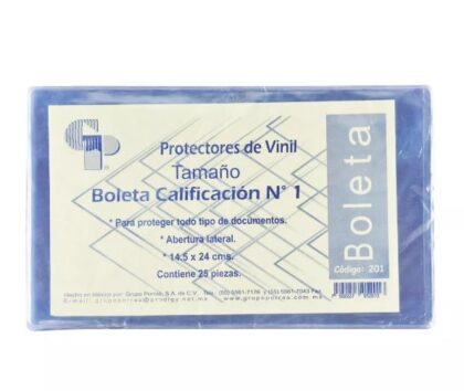 PROTECTOR VINIL PORRAS BOLETA 10 14.5X25