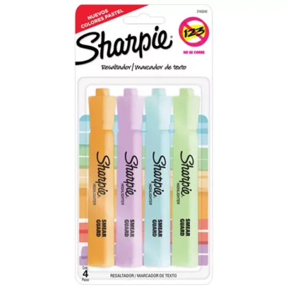 RESALTADOR BEROL SHARPIE TANK  BLISTER CON 4 PIEZAS COLORES PASTEL SURTIDOS