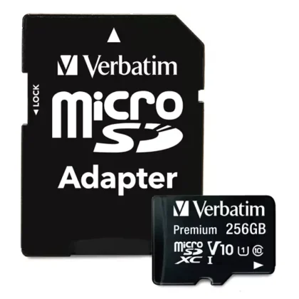 MICROSDXC PREMIUM VERBATIM 256GB CLASE 10 CON ADAPTADOR