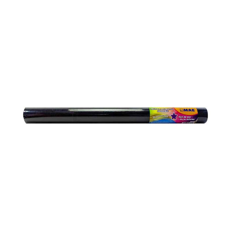 PLASTICO ADHERIBLE CON GLITTER MAE 45CMX3M NEGRO