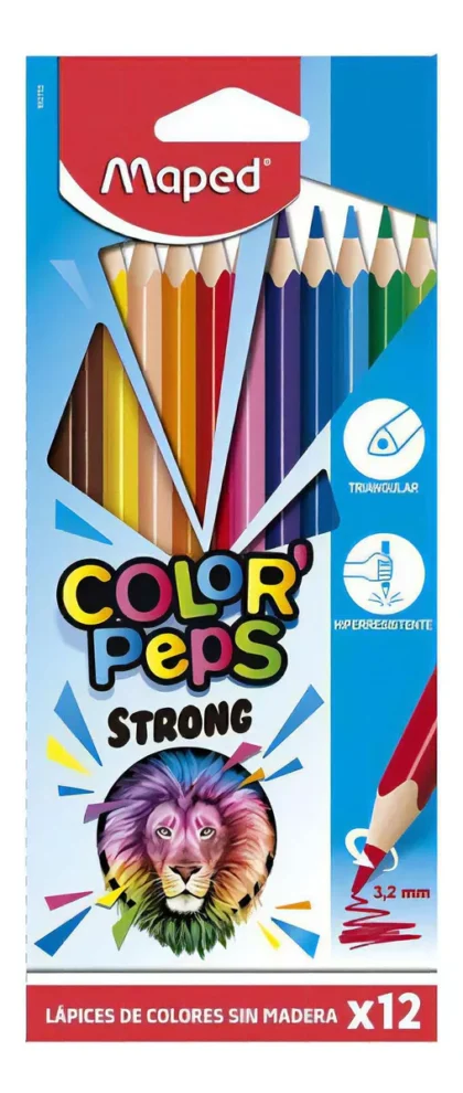 LÁPICES COLORES MAPED TRIAN STRONG CON 12