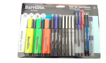 SET DE ESCRITURA BARRILITO GRANDE PAQUETE CON 17 PRODUCTOS
