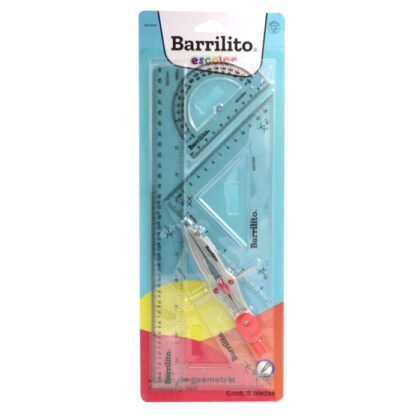JUEGO DE GEOMÉTRICO GEO30W CON COMPAS DE PRECISIÓN BARRILITO