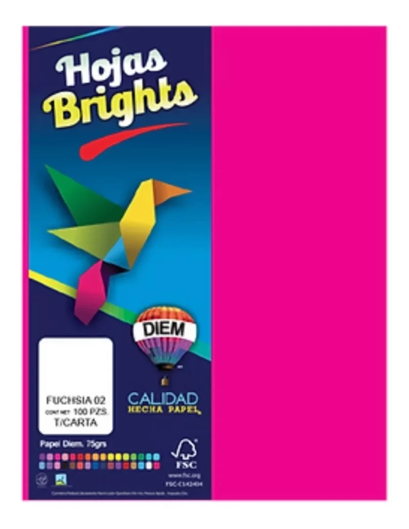 PAPEL BOND DIEM BRILL TAMAÑO CARTA FUCSIA 02