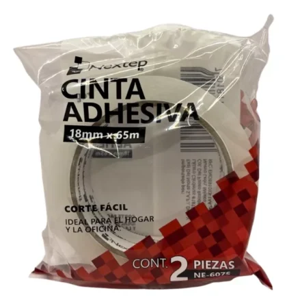 CINTA ADHESIVA NEXTEP 18MMX65M PAQUETE CON 2 PZA