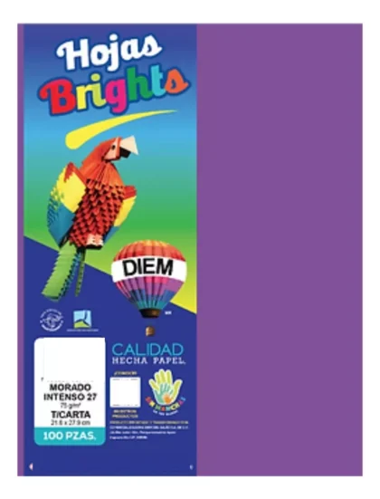PAPEL BOND DIEM BRILL TAMAÑO CARTA MORADO INTENSO 27