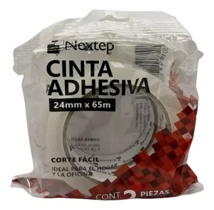 CINTA ADHESIVA NEXTEP 24MMX65M PAQUETE CON 2 PZA