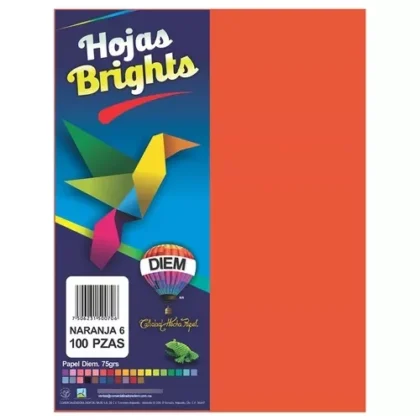 PAPEL BOND DIEM BRILL TAMAÑO CARTA NARANJA 06