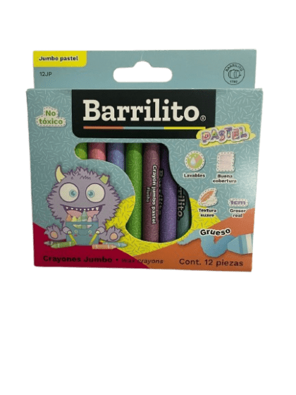 CRAYONES BARRILITO 12JP JUMBO COLORES PASTEL