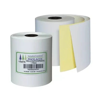 ROLLO DE PAPEL CON AUTOCOPIA PINOS ALTOS RTA5760 DE 76MMX70M