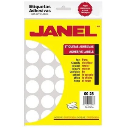 ETIQUETA JANEL ESC NO.12 BLANCA 25M CON 700
