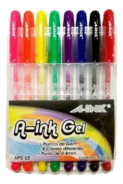 BOLIGRAFO GEL MAE A-INK GEL 0.8 SURT CON 8