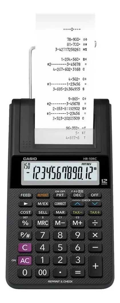 CALCULADORA CASIO CON IMPRESOR HR-10RC