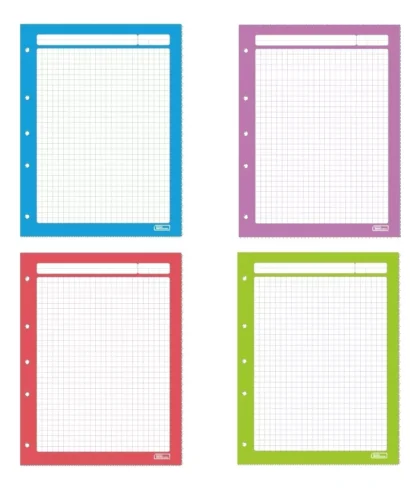 HOJAS PARA CARPETA CARTA PRINTAFORM CUADRO GRANDE COLOR 100 HOJAS