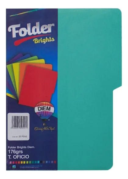 FOLDER DIEM OFICIO AZUL TURQUESA