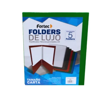 FOLDER PLASTIFICADO FORTEX LUX VERDE