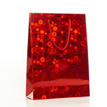 BOLSA PARA REGALO GALAS JANEL HOLOGRAFICA GRANDE ROJA