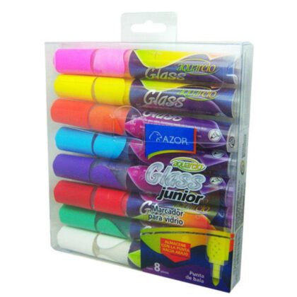 MARCADOR AQUARELO AZOR GLASS JR SURT CON 8