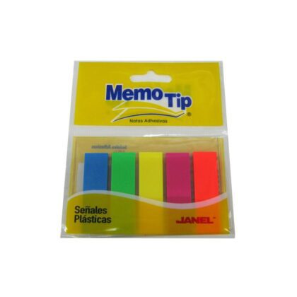 SEÑALES MEMOTIP JANEL 5 NEON COLORES 1/2X1.69 CON 125