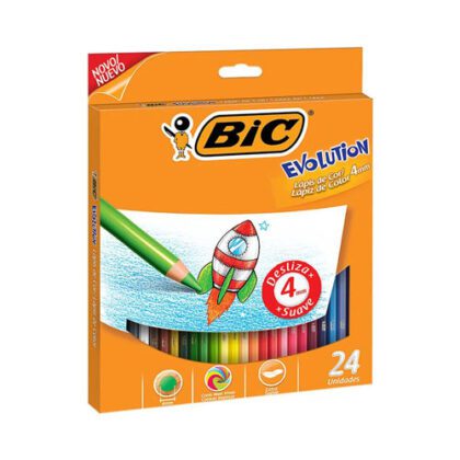 LAPICES COLORES BIC MINA EXTRA GRUESA CON 24