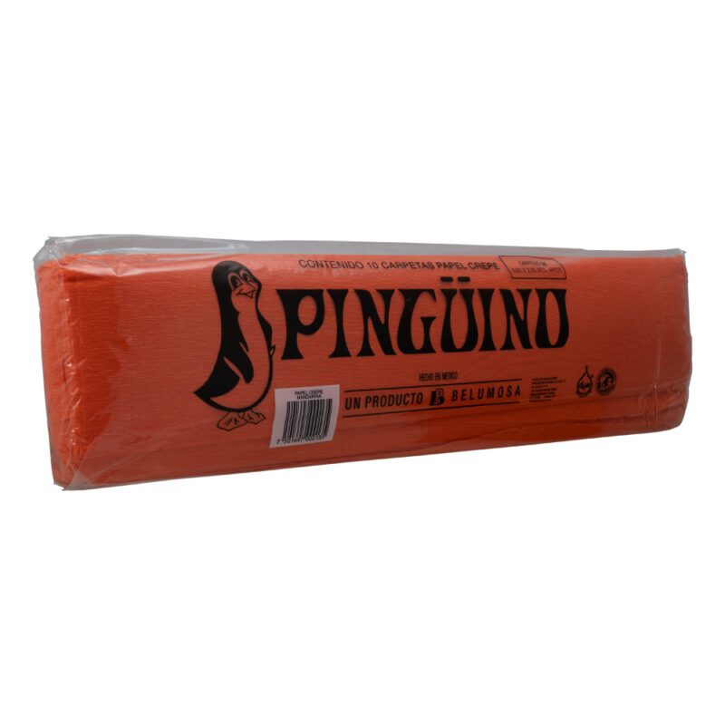 PAPEL CREPE PINGUINO 50CMX2MT MANDARINA
