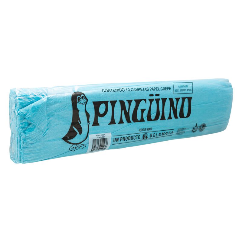 PAPEL CREPE PINGUINO 50CMX2MT AZ TURQ(A)