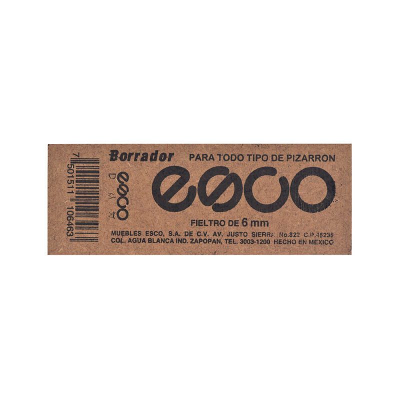 BORRADOR PARA PIZARRON ESCO FILTRO DE 6MM 12X4.5CM
