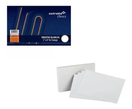 TARJETA ESTRELLA 5X8 TRABAJ BCA C/50 (M)